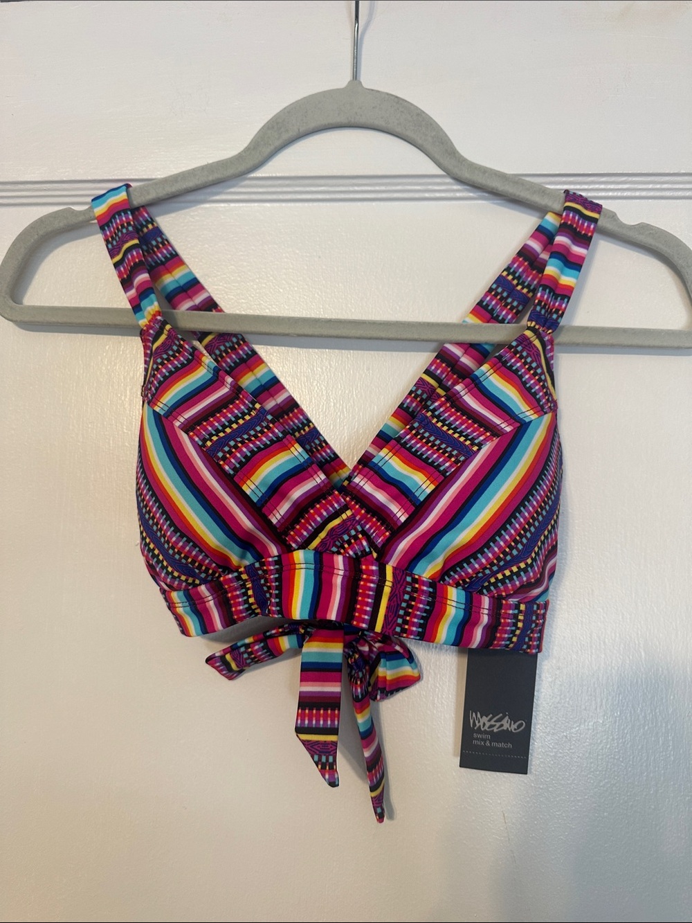 Mossimo Supply Co. Rainbow Striped Tie-Back Bikini Top - NEW